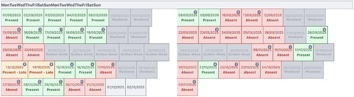 Chrome Attendance Alignment